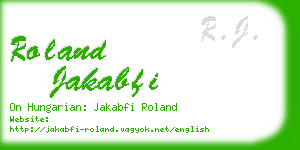 roland jakabfi business card